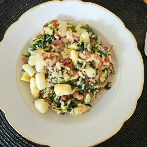 risotto met asperges en spinazie