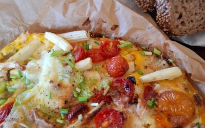 Aspergefritatta uit de airfryer