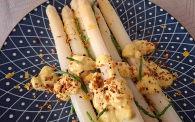 Asperges met zeekraal en kokosmelk
